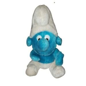 Vintage 1980's Peyo Wallace Berries Smurf 8" Plush